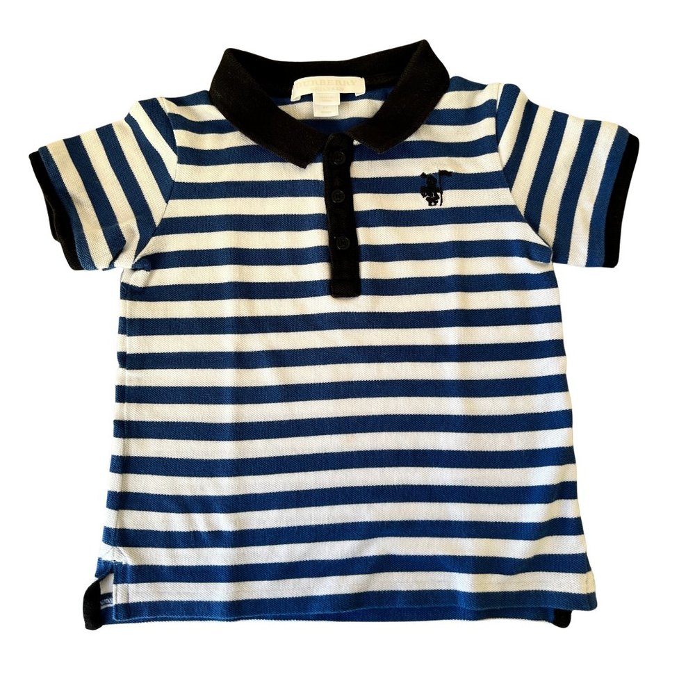 Burberry logo Toddler Navy Striped Polo